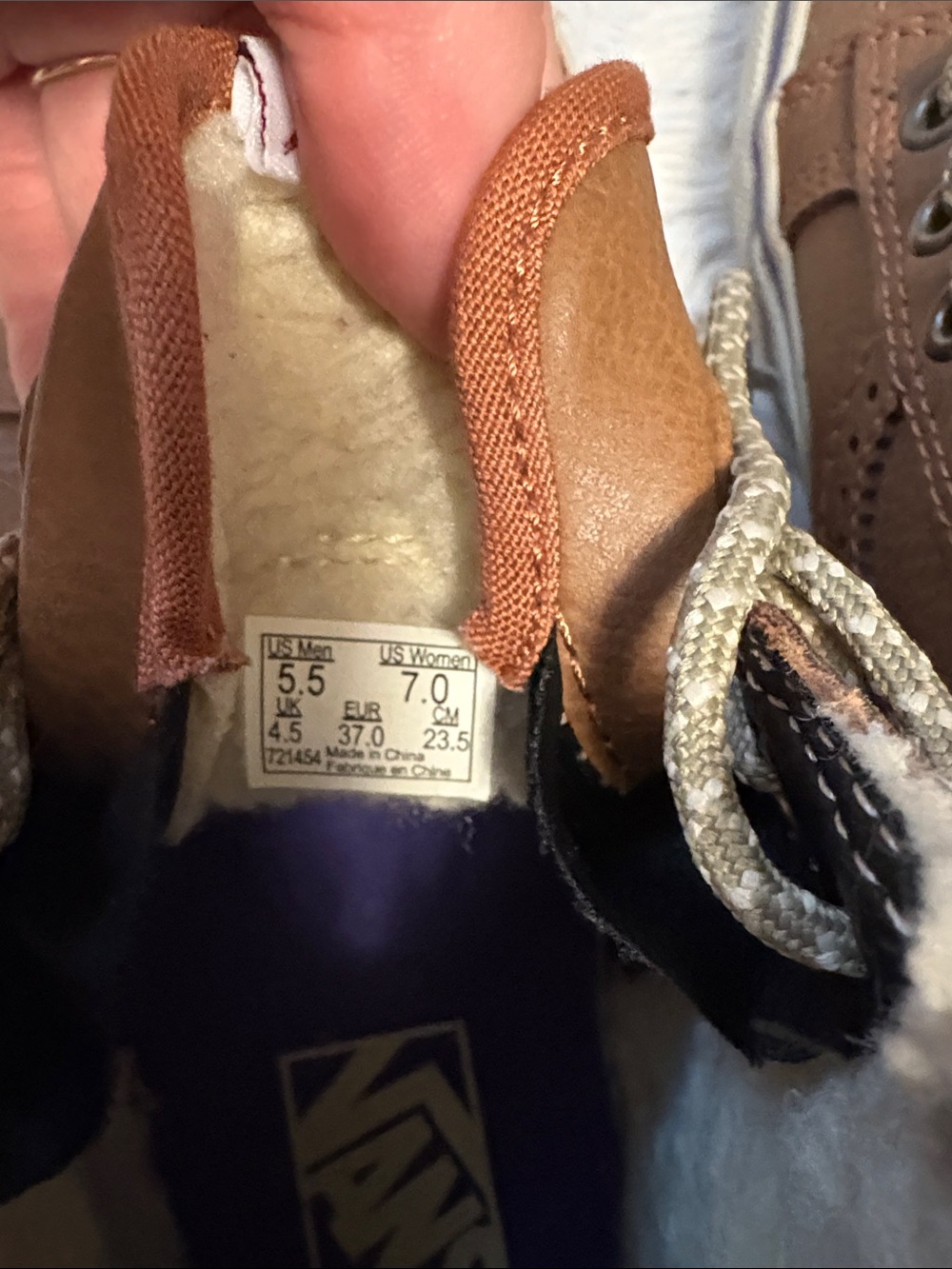 Vans Hana Beaman Tan/Brown High-Top Suede & Leather Sneakers - Picture 4 of 8